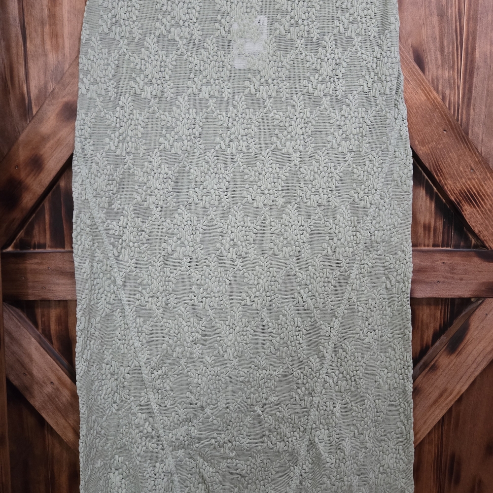 Chic Lace Midi Skirt in Sage Green